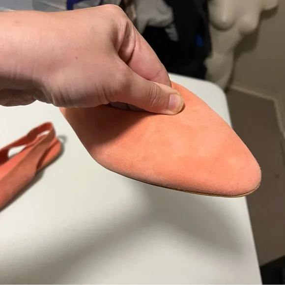 Everlane The V Slingback Rose Pink Suede Flats 7.5 - Picture 6 of 9